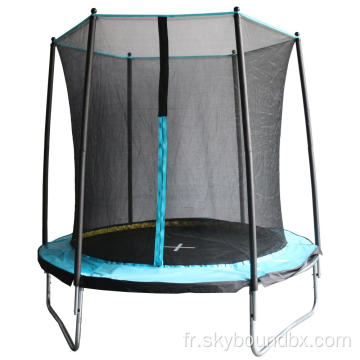 Trampoline extérieure 8 pieds pour enfants double bleu